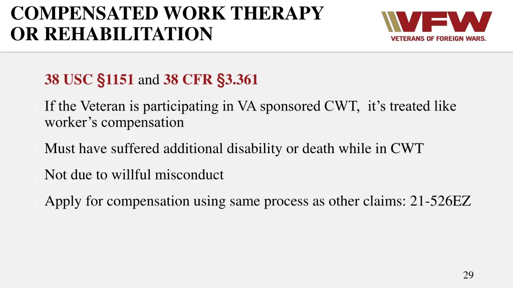 compensated work therapy or rehabilitation