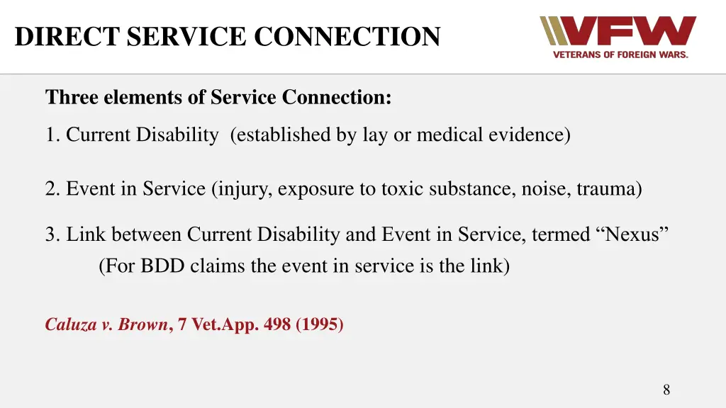 direct service connection