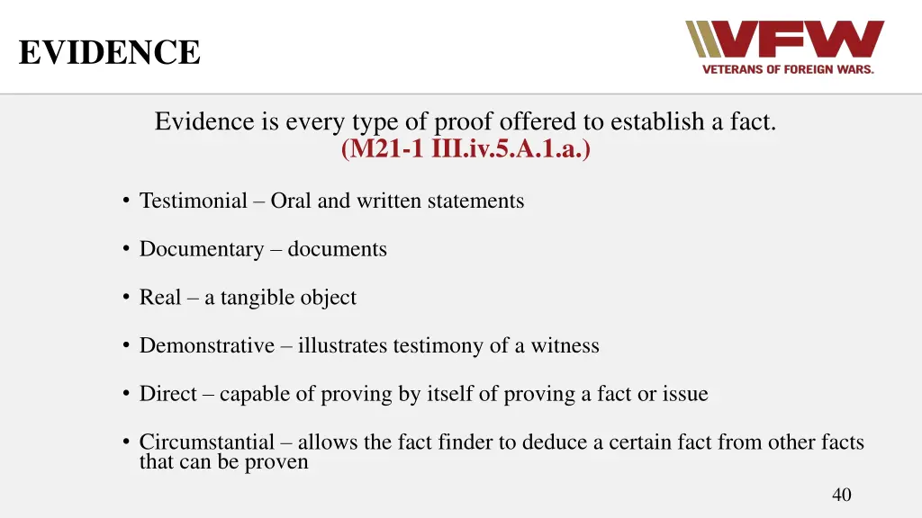 evidence