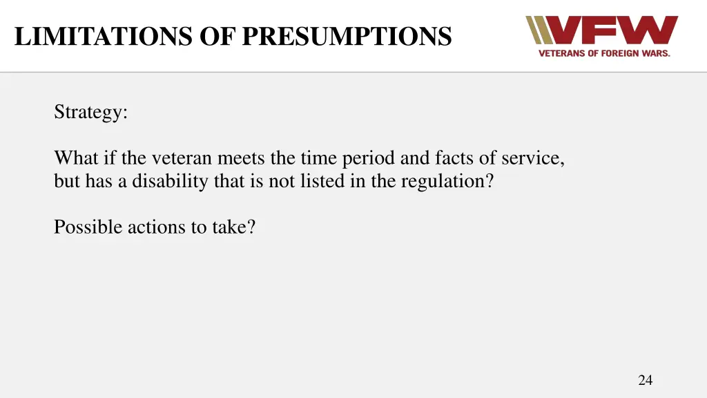 limitations of presumptions