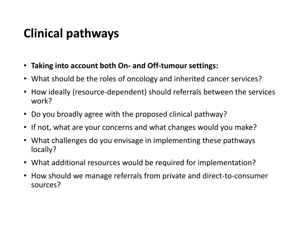 clinical pathways