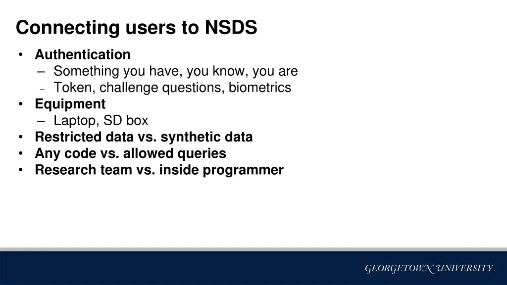 connecting users to nsds