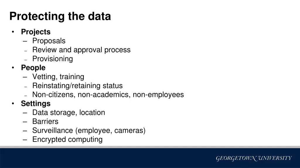 protecting the data