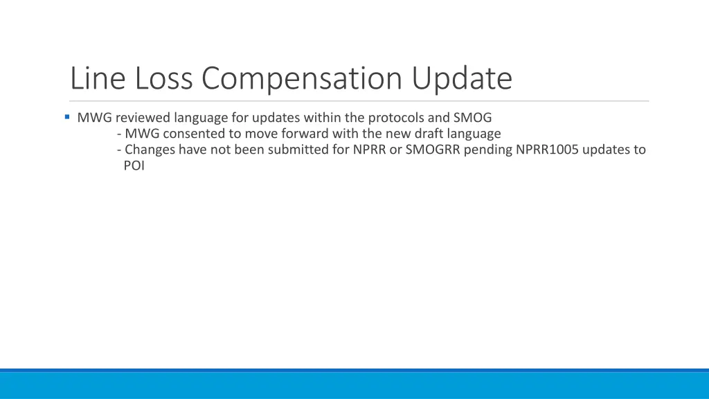 line loss compensation update