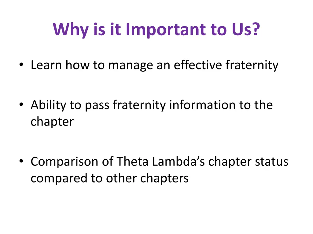 why is it important to us