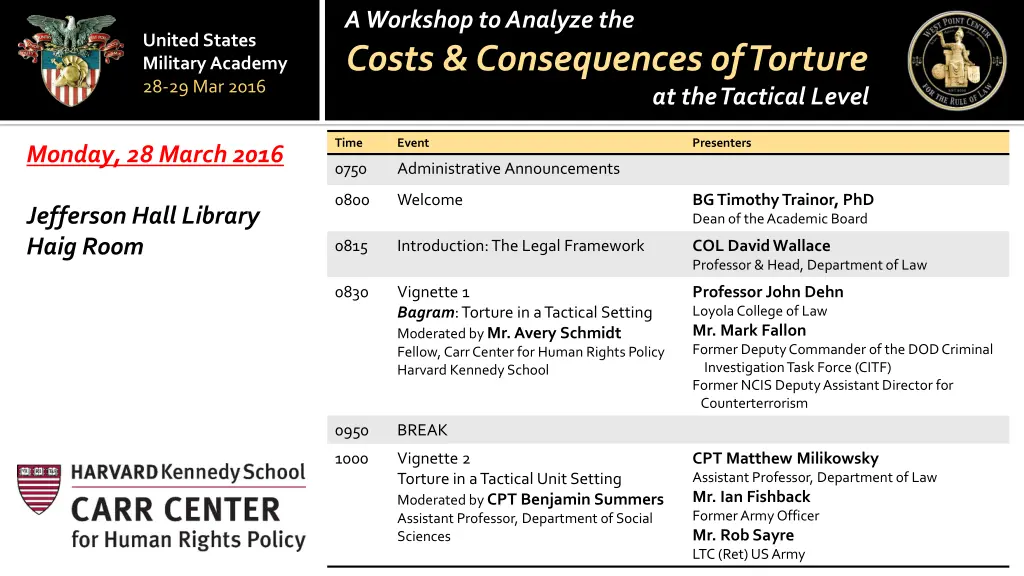 a workshop to analyze the costs consequences 2