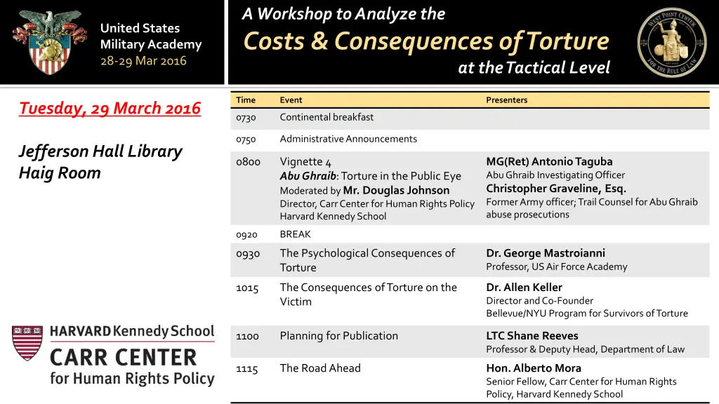 a workshop to analyze the costs consequences 4