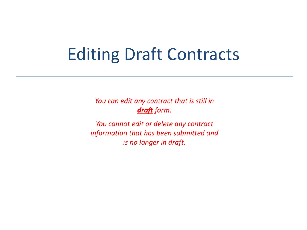 editing draft contracts