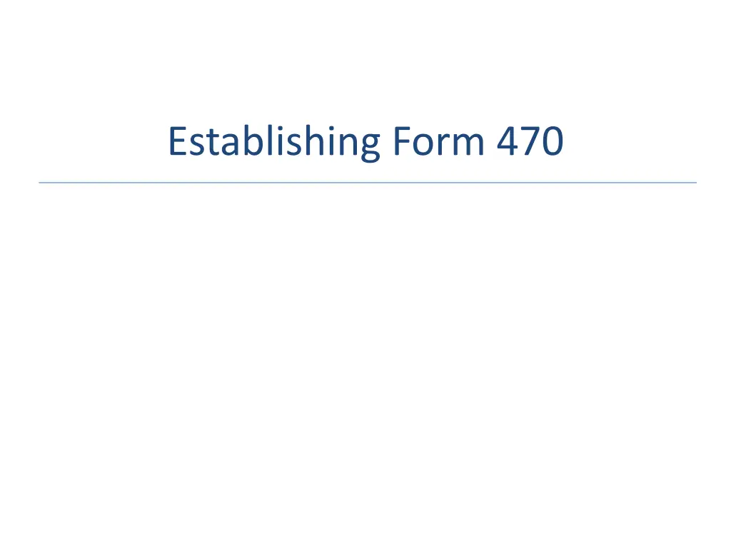establishing form 470