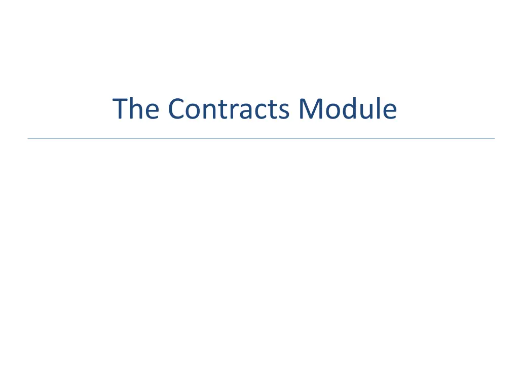 the contracts module