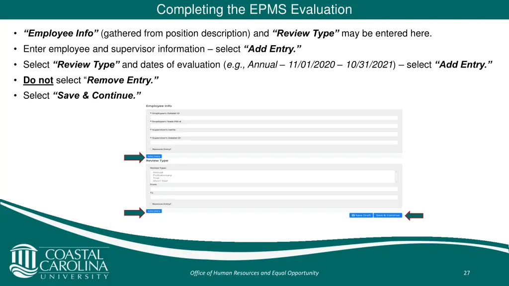 completing the epms evaluation 10