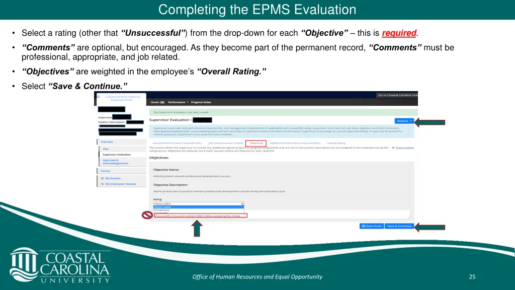 completing the epms evaluation 8