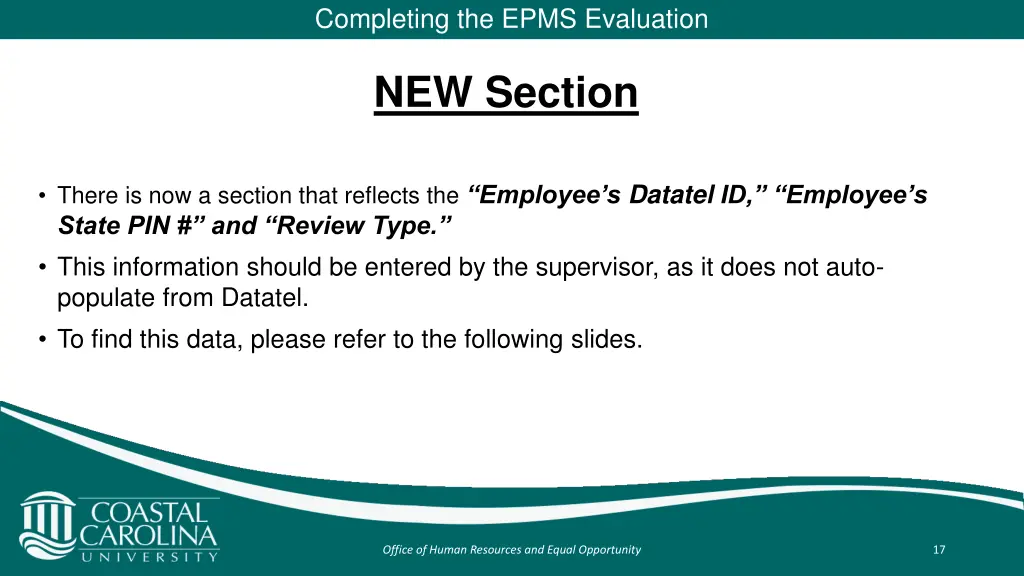 completing the epms evaluation