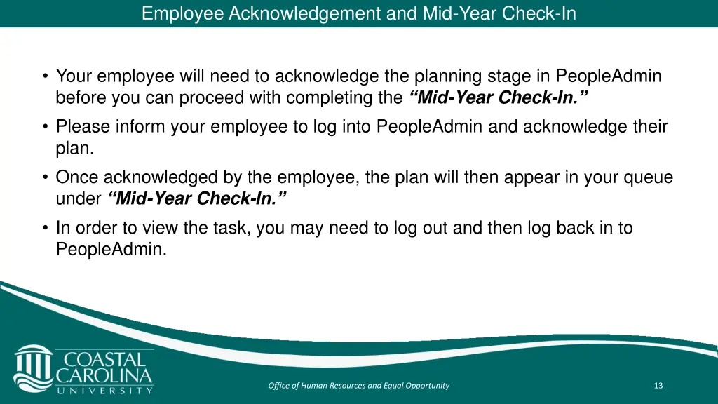 employee acknowledgement and mid year check in