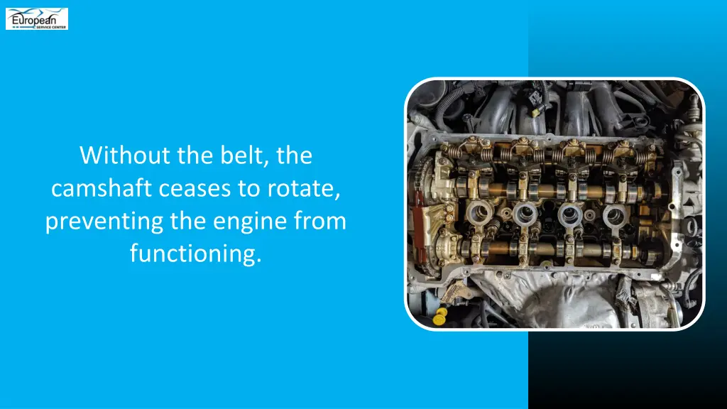 without the belt the camshaft ceases to rotate