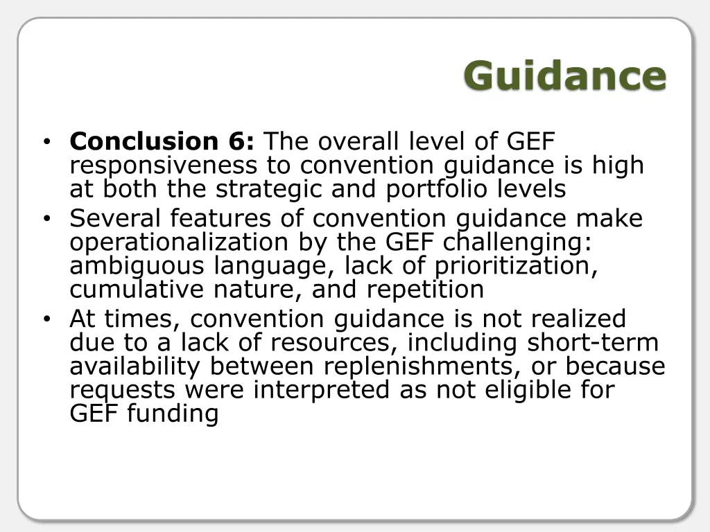 guidance