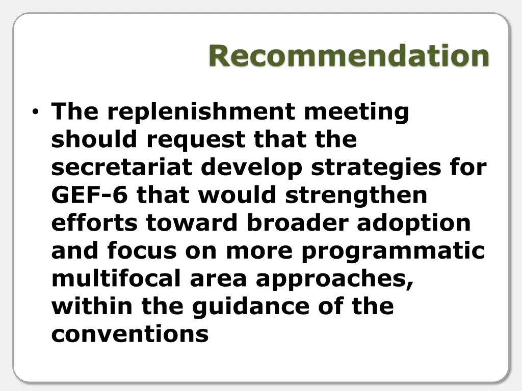 recommendation