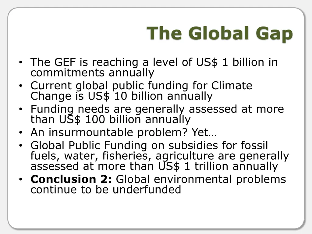 the global gap