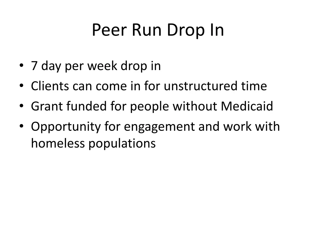 peer run drop in