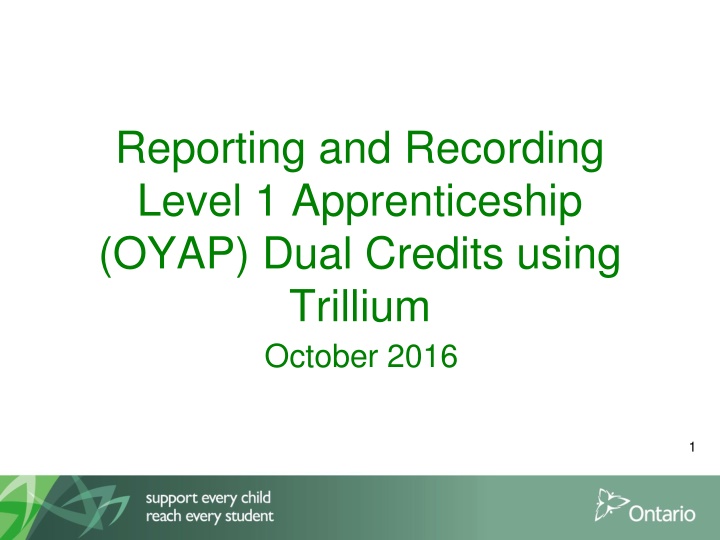 reporting and recording level 1 apprenticeship