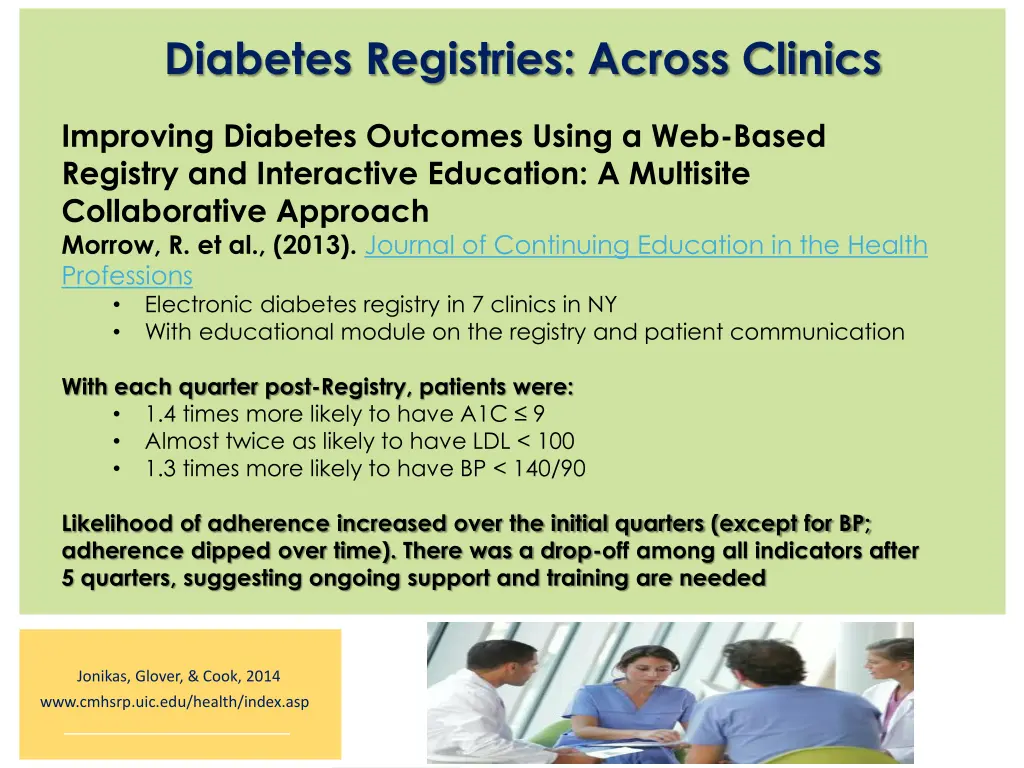 diabetes registries across clinics