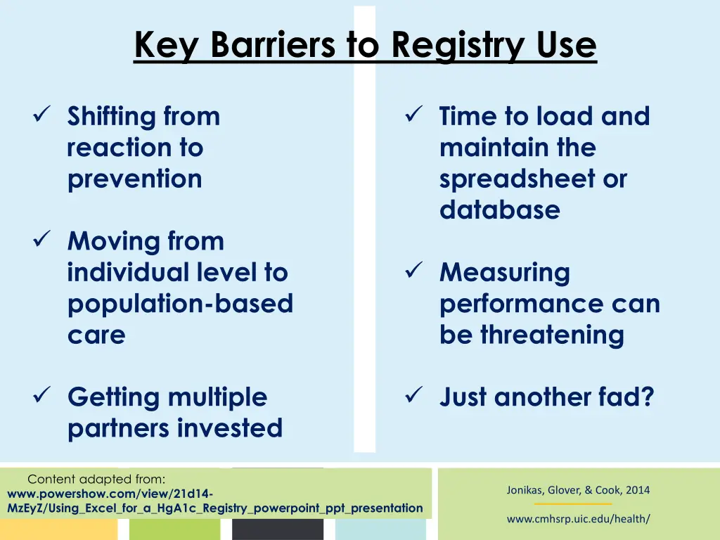 key barriers to registry use