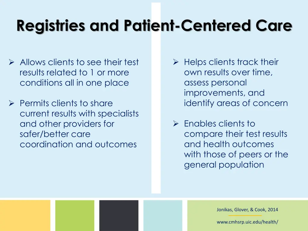 registries and patient centered care