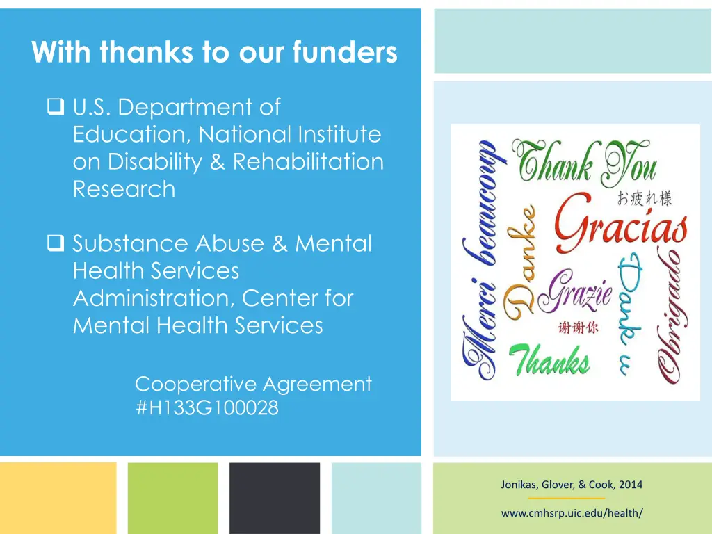with thanks to our funders