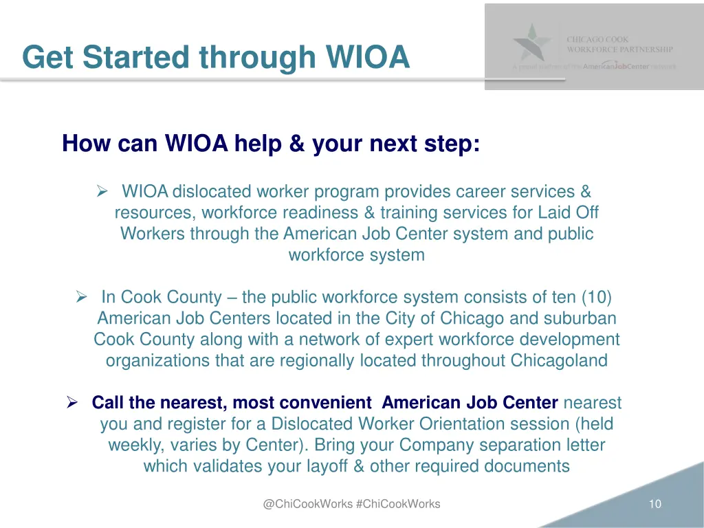 get started through wioa