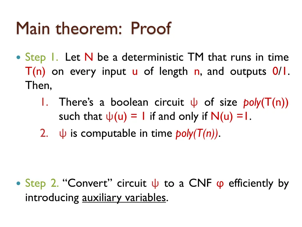 main theorem proof