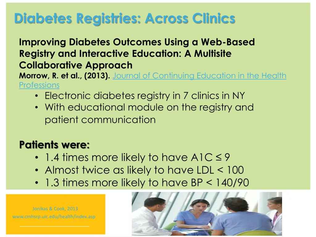 diabetes registries across clinics