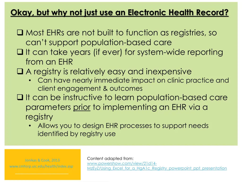 okay but why not just use an electronic health