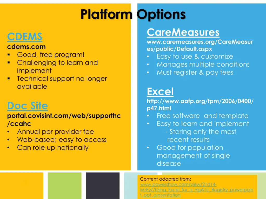 platform options