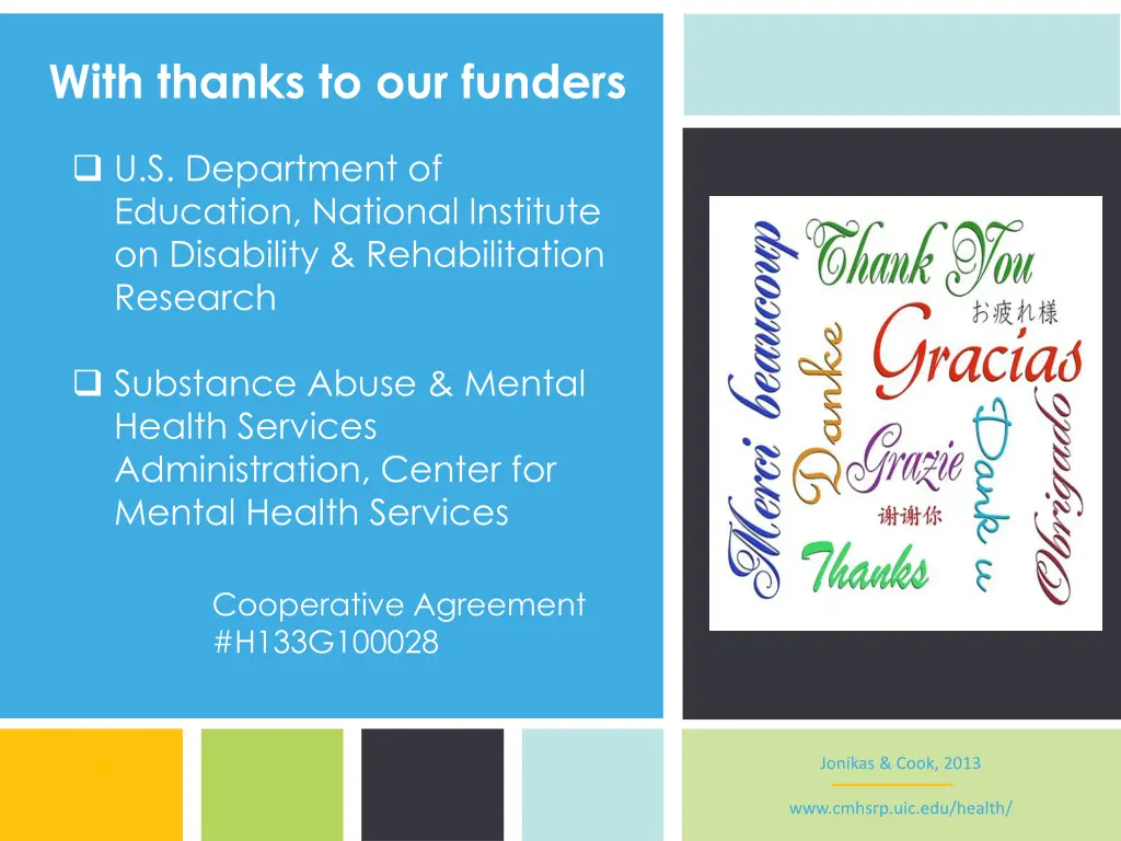 with thanks to our funders