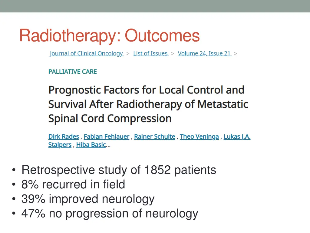 radiotherapy outcomes