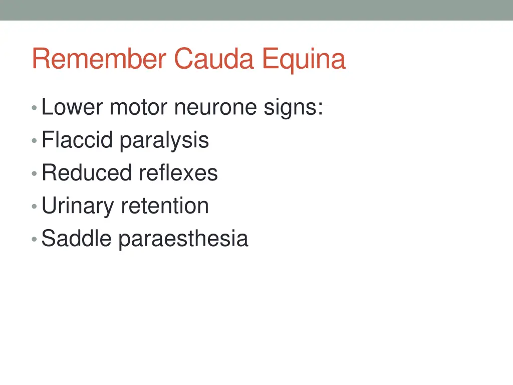 remember cauda equina