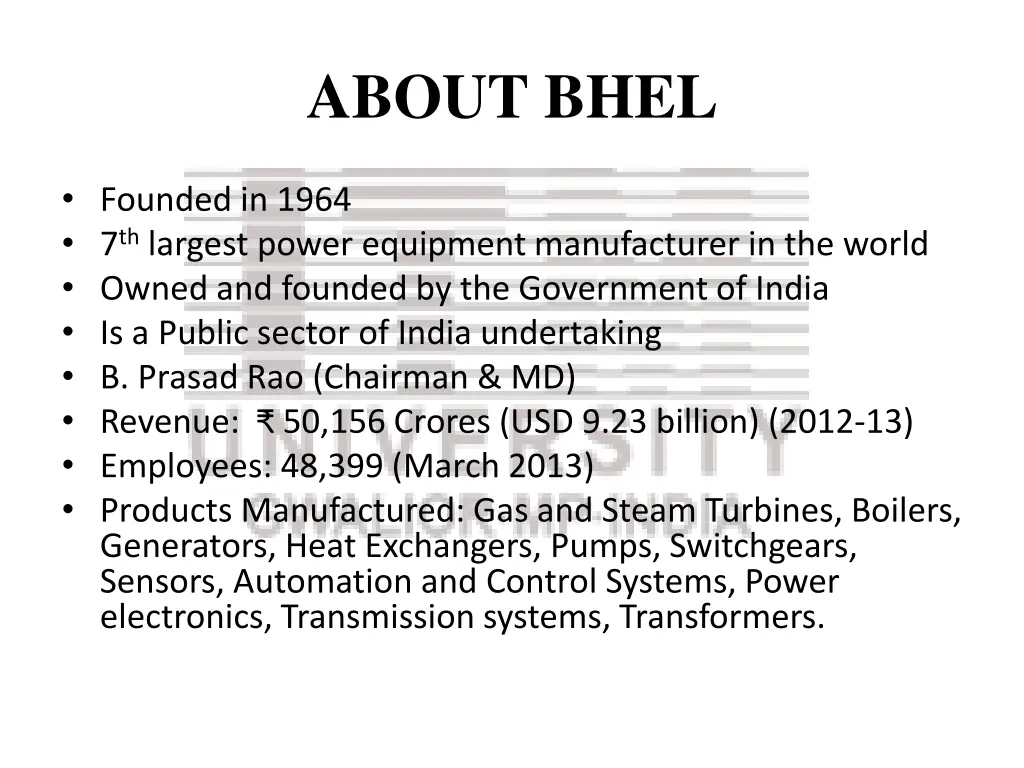 about bhel