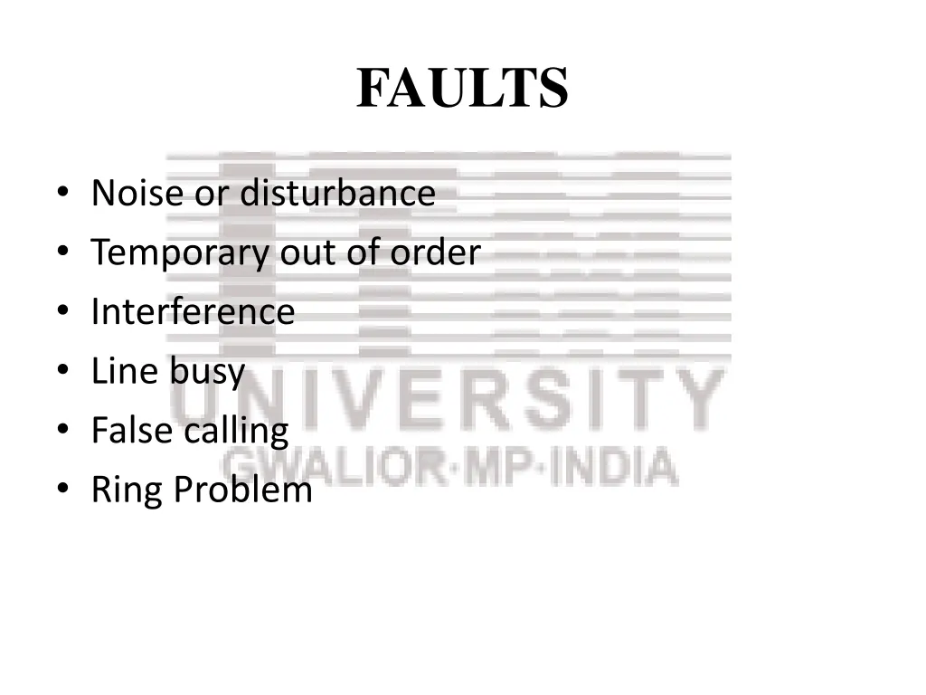 faults