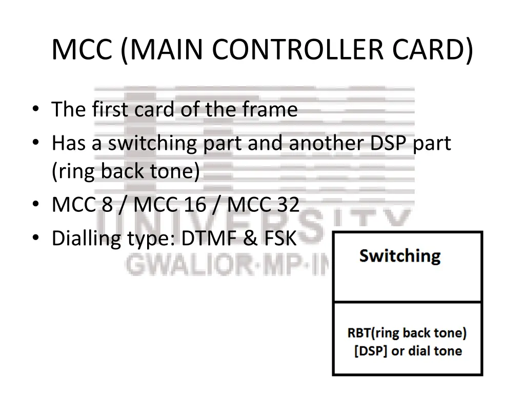 mcc main controller card