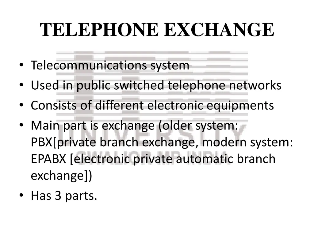telephone exchange