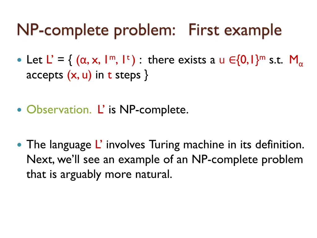 np complete problem first example