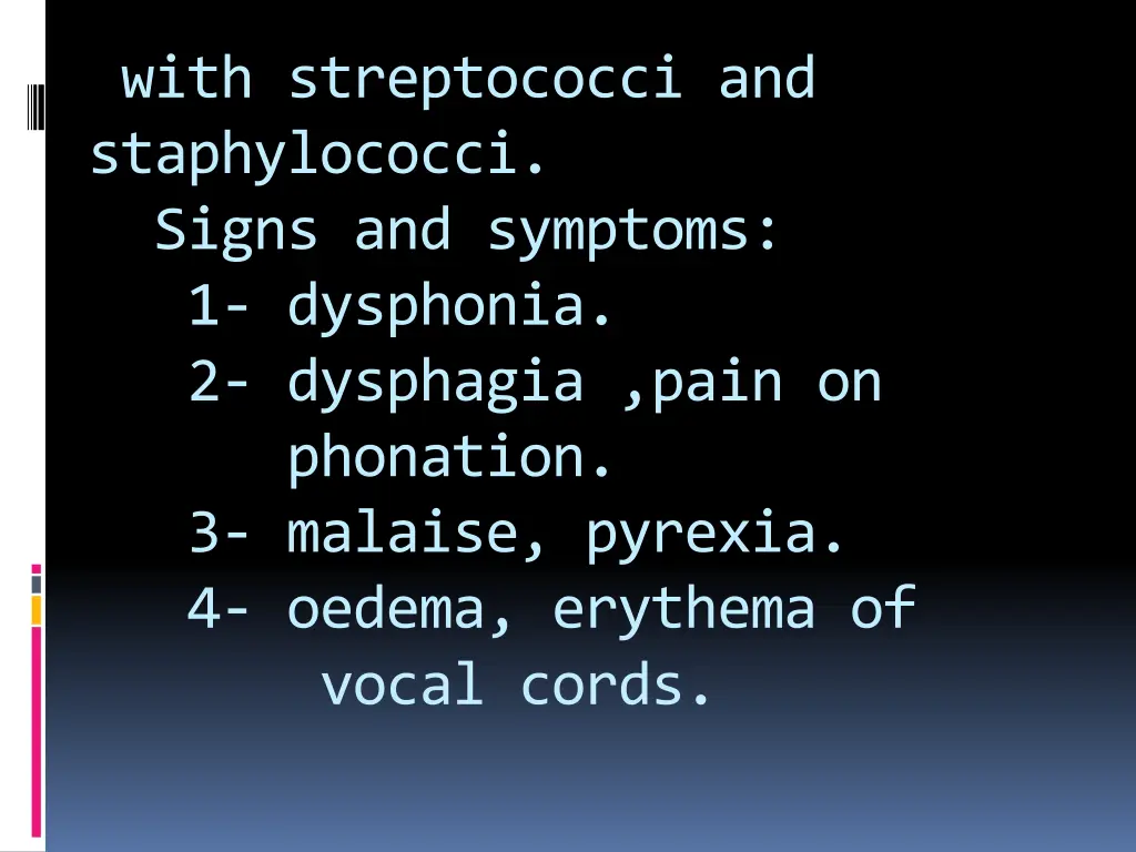with streptococci and staphylococci signs