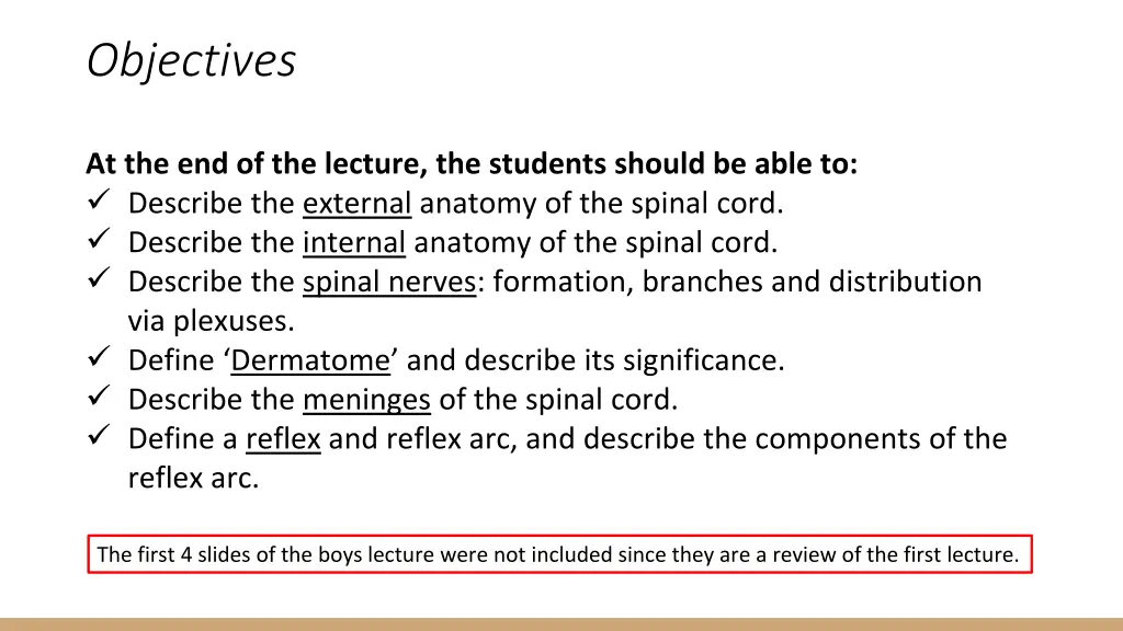 objectives