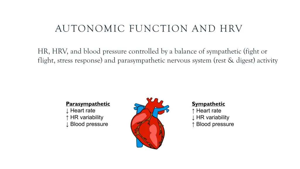 autonomic function and hrv