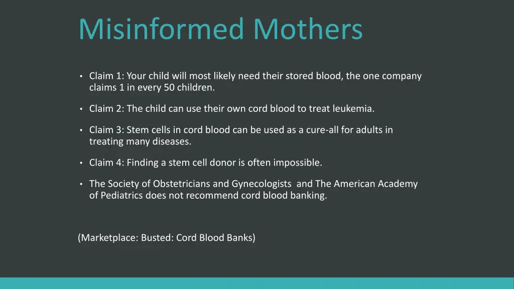 misinformed mothers
