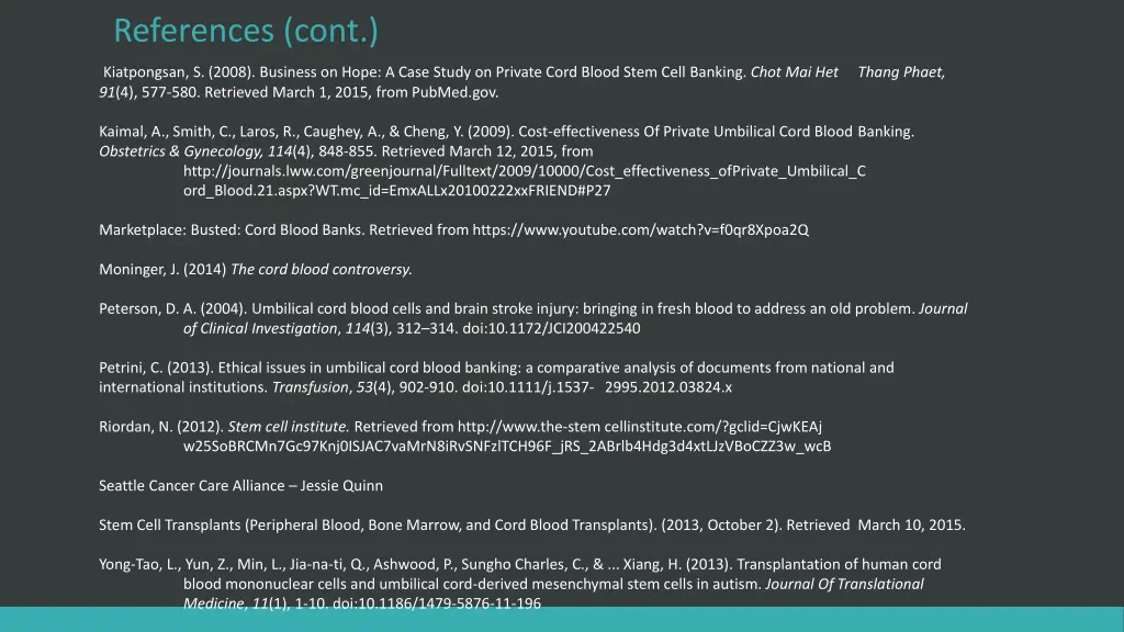 references cont