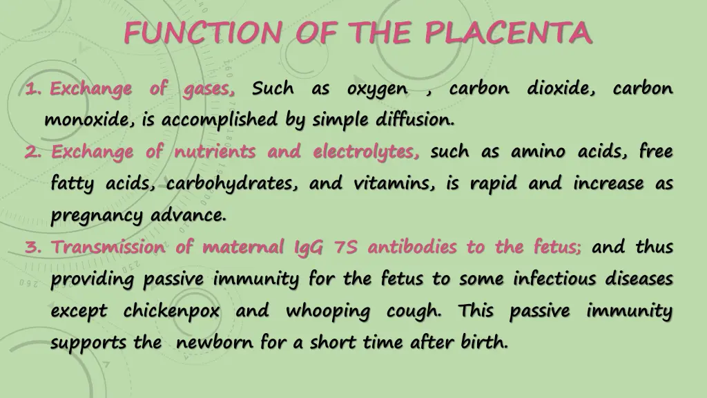 function of the placenta 1