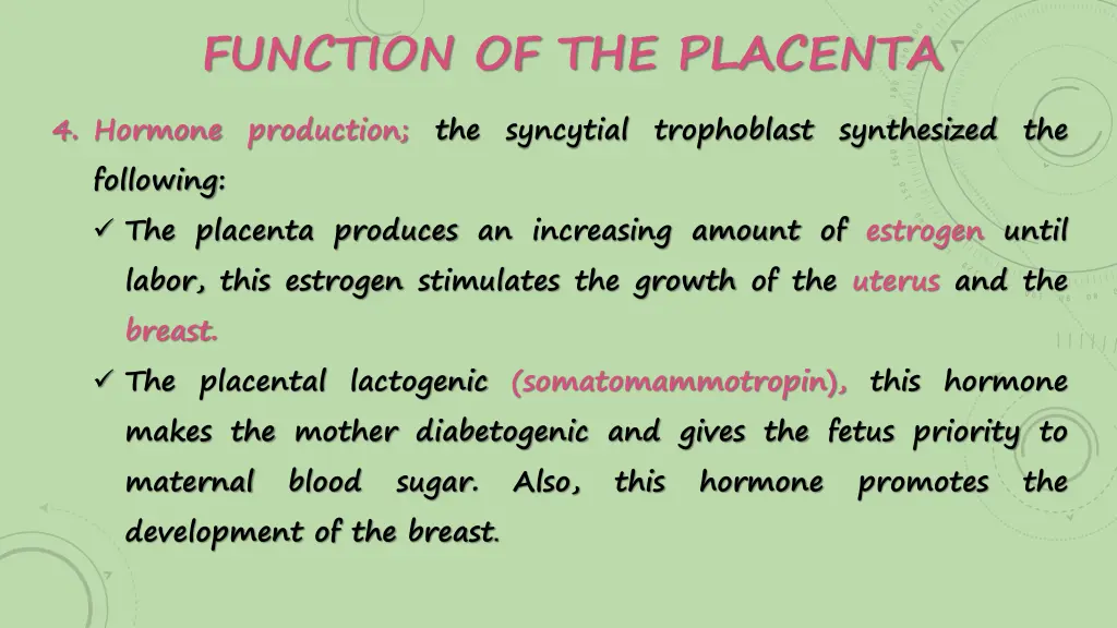 function of the placenta 2