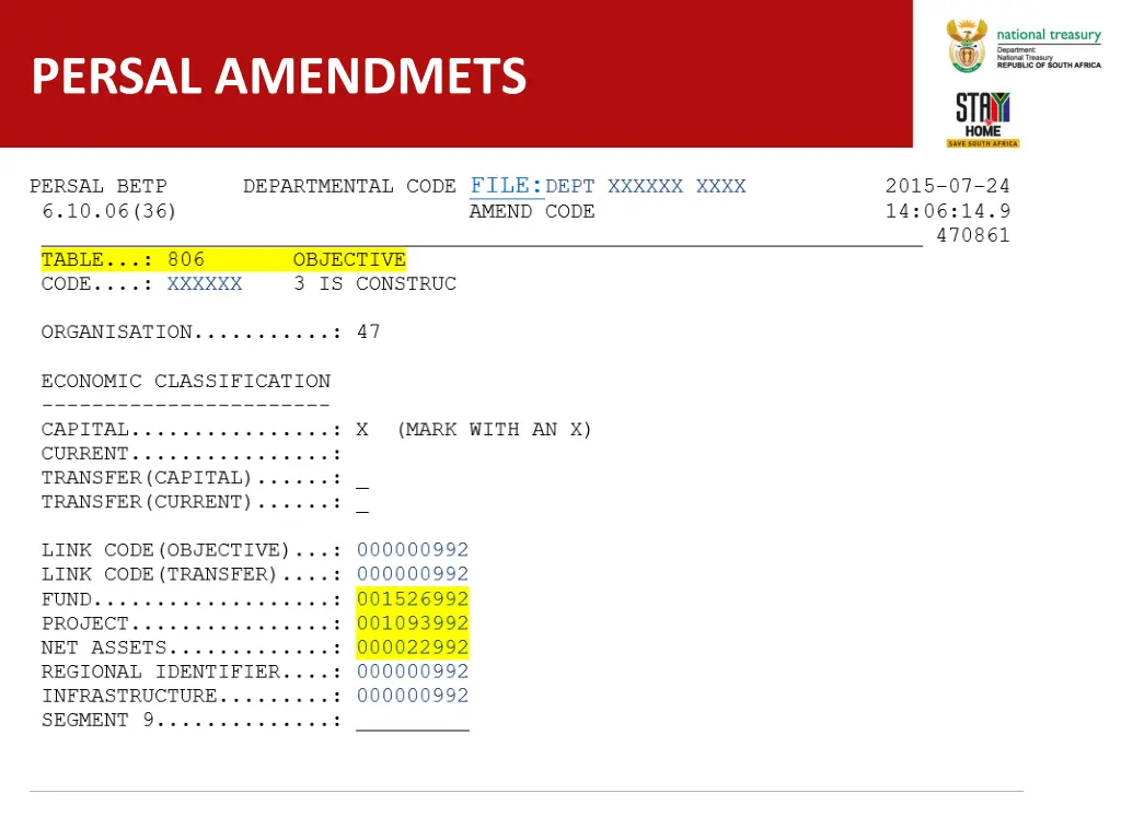 persal amendmets