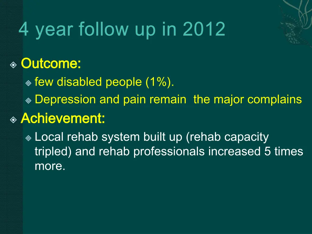 outcome outcome few disabled people 1 depression